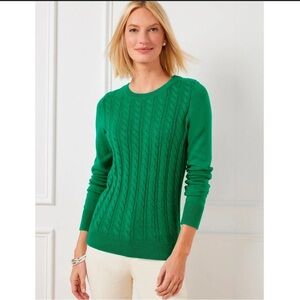 Talbots Verdant Green Cable Knit Sweater